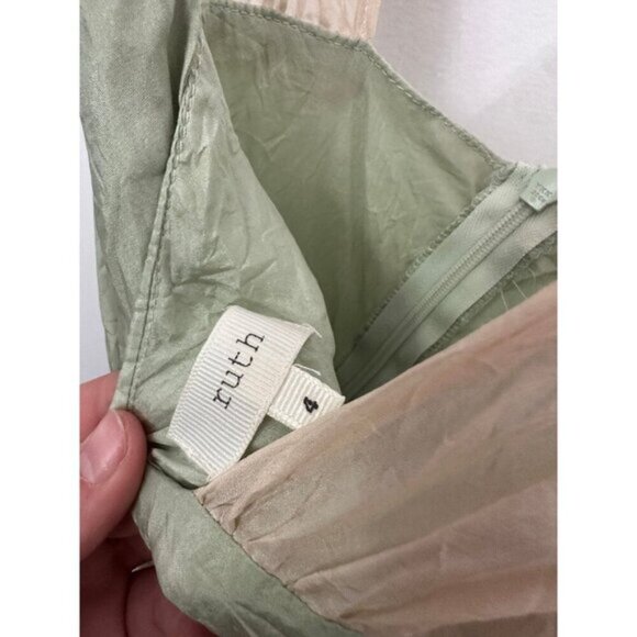 Ruth Crinkle Silk Colorblock Maxi Dress - Size 4 - Picture 5 of 10